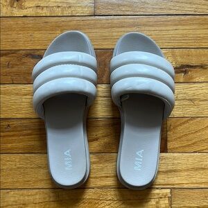 MIA Cream Sandals with Wide Strap and Molded Footbed